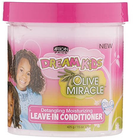 African Pride Dream Kids Olive Miracle Detangling Moisturizing Leave-In Conditioner, 425 gram