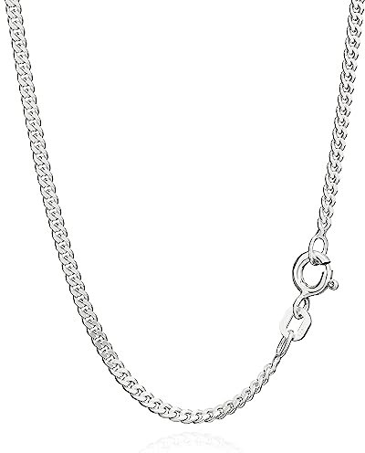 NKlaus 42cm Kette Silber 925 - Sterling Silberkette Herren und Damen- Hochwertige Panzerkette - Königskette - 2,10mm breit Collier 4,7g schwer 1814