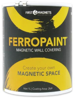 Vernice Magnetica A Carbone Ferropaint® Per Pareti, Camera Da Letto, Ufficio, Cucina, Sala Giochi, Aula, Fai -Da -Te E Ristrutturazione - 1 Litro - 10 Lattine