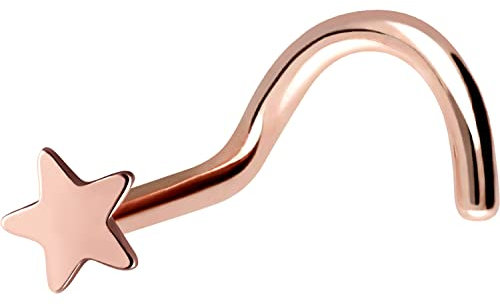 PIERCINGLINE Nasenstecker Chirurgenstahl Sternchen Nasenpiercing Piercing Stecker Roségoldfarben