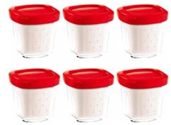 Tefal XF100501 - Set de 6 tarros Multidelice, color blanco y rojo