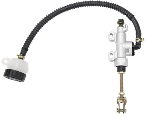 Huvudcylinder för bakbroms, universell aluminiumlegering bakre fotbroms hydraulisk huvudcylinder bakre bromspumpbehållare för motorcykel dirt bike ATV (silver)