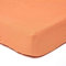 HOMESCAPES Leinen Spannbettlaken 120x190 cm orange, Halbleinen Bettlaken mit Gummizug aus 60% Leinen und 40% Baumwolle