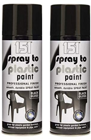 400ml Black Gloss Plastic Garden Furniture Pipes Household Spray Paint - Restores & Renews Plastic Surface (2)