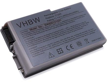 vhbw 1x Akku kompatibel mit Dell Latitude D600, D520, D610, D505, D500, D510 Notebook (4400 mAh, 11,1 V, Li-Ion)