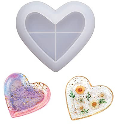 FZSECRIU Silikonform schale,epoxidharz formen silikon,kerzen formen Silikon,raysin gießformen,kerzen silikonformen epoxidharz,Fit DIY gießformen silikon für herzförmige Platte,kerzenformen zum gießen