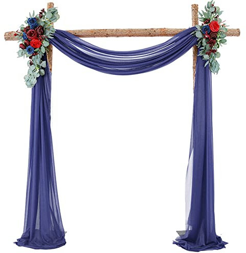 Cortina Fotos Tul,Dise?o Arco Boda,decoración Tul,para Boda,Arco Libre,Cortina Arco Transversal,Cortina Decorativa para Fiesta bebé,Fiesta,Boda,Arco Ceremonia,70 x 550cm,azulmarino