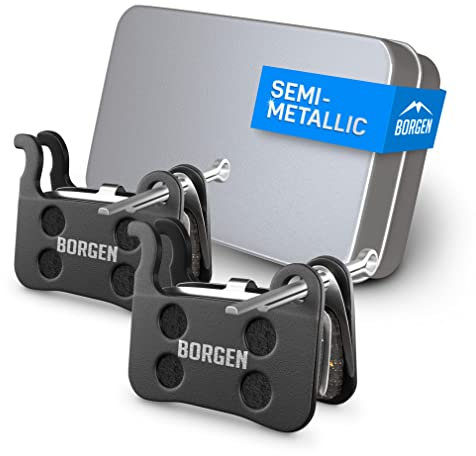 Borgen 2 par bromsbelägg cykel skivbroms - Lämplig för DEORE, XTR, Saint, Hone, Alfine - Semi-metall Kompatibel med bromsbelägg från Shimano A01S