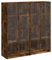 vidaXL Bücherschrank mit Türen, Bücherregal mit Stauraum, Standregal für Wohnzimmer Büro, Würfelregal, Modern, Räuchereiche Holzwerkstoff