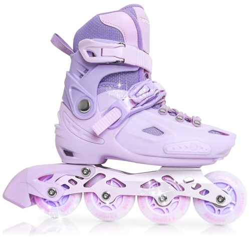 Patines en Linea Ajustables para Niña y Niño Patines Linea con Todas Las Ruedas iluminadas, Patines en línea para niños para Uso en Interiores y Exteriores (S