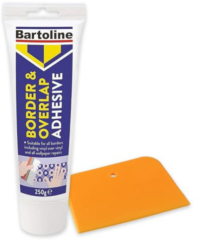 Bartoline Centurion Border/Overlap Adhesive Tube 250g with Adhesive Spreader | Strong Wallpaper Border Paste for Vinyl & Wide Wallpaper Borders