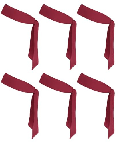 PATIKIL Cintas para Cabeza Bandas para Cabeza, 6 Pcs Banda Ninja Karate Ajustable Deportiva para Sudor para Hombres Mujeres Correr Tenis Yoga, Rojo Oscuro