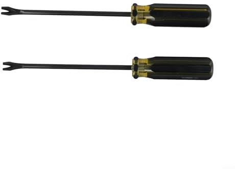 Semplifica il tuo lavoro di tappezzeria con questo set di 2 attrezzi per sollevare graffette progettato per una facile estrazione dei perni