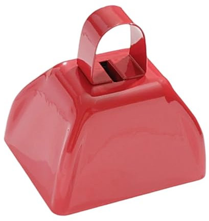 EHJRE Cloche de Vache En Métal avec Poignée, Accessoire pour Faire Du Bruit, Idéal pour Les Fêtes Du Nouvel An, Les Matchs de Football, Les Acclamations et, Rouge