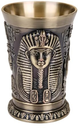 Yidueace metallshotglas | 30 ml zinklegering vintage egyptiska stenkannor – shotglas, för tequila whisky krist familj vänner party semester helg halloween häxa