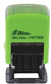 Cathedral Products Self Inking Date Stamp - 3.8mm Character Height, Green