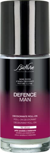 Bionike Defence Man - Dry Touch, Roll-on Deodorante Antitraspirante, Assorbe il Sudore, Anti-aloni e Zero Macchie, Dona una Pelle Lenita e Idratata, Dermatologicamente Testato, 50 ml