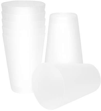 S&S-Shop 20 Trinkbecher 400 ml Transparent, Hartplastikbecher für Party, Kinderbecher, stapelbare Plastikbecher 0,4 l, Mehrweg Kunststoffbecher, Zahnputzbecher & Cocktailgläser Plastik