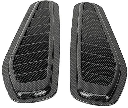 Copertura di aspirazione del Flusso d'Aria, 2 Pezzi in Fibra di Carbonio per Auto, Copertura Decorativa per Presa d'Aria del Cofano del Cofano, Copertura di Protezione Universale per Prese d'Aria per