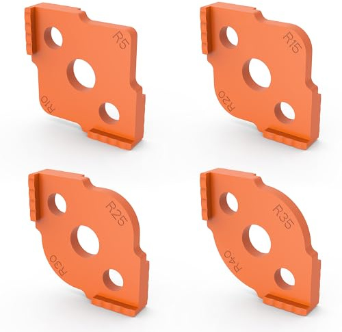 inBovoga Radius Jig Router Templates, Radius Quick Jig for Woodworking, High Hardness ABS+CNC Jig Radius Corners R5 R10 R15 R20 R25 R30 R35 R40 (4 Pcs Set), Orange