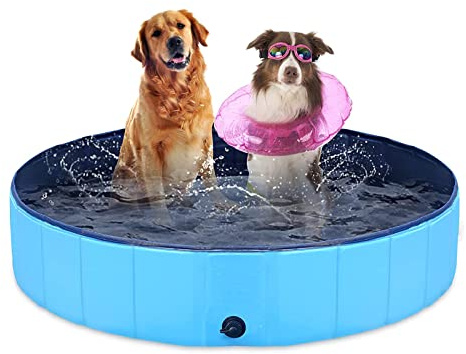 PJZP Foldable Dog Swimming Pool - Large, Portable, Suitable for Indoor & Outdoor Use (48x12in)