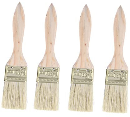 STOBOK 24pezzi Pennello Di Legno Setole Pennello Per Artisti e Pittura Impugnatura Ergonomica Per Precisione e Controllo Per Dipingere Pareti e Mobili Inclusi