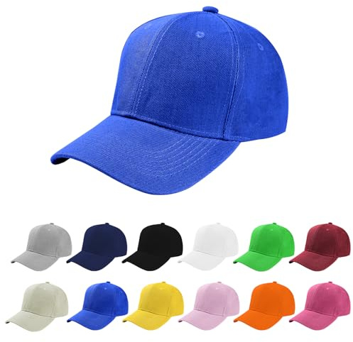 Aomig Basecap Unisex, Freizeit Baseball Cap Herren und Damen, Einstellbare Kappe mit Schirm, Sonnenschutz Baseballkappe für Outdoor Running Tennis Golf Reisen(Blau)