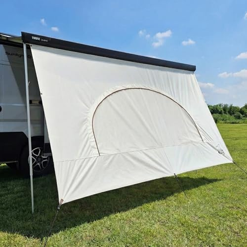 AIRIS Markise Vorderwand 253x185cm – Kompaktes Sonnensegel aus Baumwollgewebe, wasserabweisend & UV-beständig, 5,5mm Keder, ideal für Camper & Wohnmobil Markisen