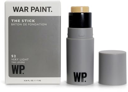 War Paint Multi-Use Concealer and Foundation Stick for Men, Very Light 7.5g