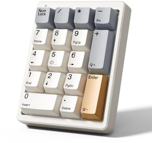 Hopbucan 17 Touches Type C Pavé Numérique Filaire Pavé Numérique Mécanique Pavé Numérique de Mini Clavier Claviers de Programmation Rouge
