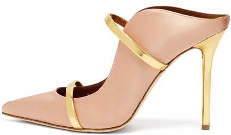 Mules con Tacco Alto e Cinturino a Punta Chiusa per Donna, Scarpe Eleganti con Tacco a Spillo Comode e a Punta per Matrimoni Ufficio e Appuntamenti,Nude,42 EU