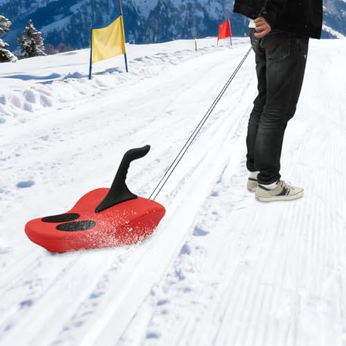Trineo Bob para niños y adultos Zipfelbob 100 kg de capacidad de carga para niños y niños con asa y cuerda de tracción Zipflracer Snowboard Trineo de dirección para nieve, arena, hierba, equipamiento