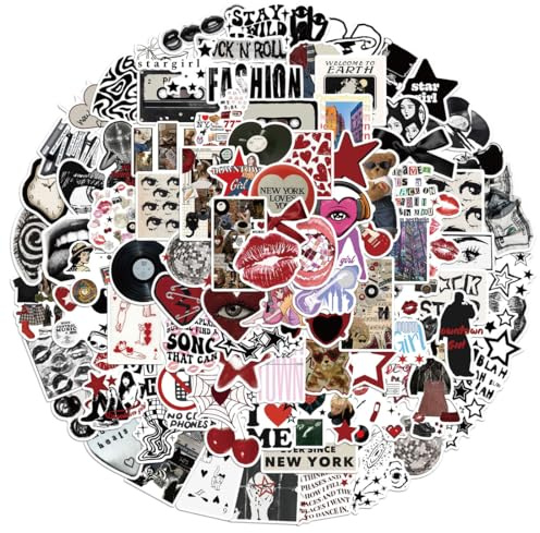 KAHZOR 100 Pezzi Adesivi Impermeabile per Laptop,Skateboard,Scrapbook,Computer,Bottiglia d'Acqua,Set di Vinile Estetico Downtown,Stickers Aesthetic e alla Moda per Ragazze