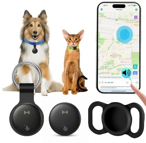Cat Tracker Collar，Dog Tracker with no Monthly Fees Supports Both iOS and Android Systems GPS Real-time Location Tracking Long battery life, Cat GPS Tracker Waterproof Pet Tracker-Black