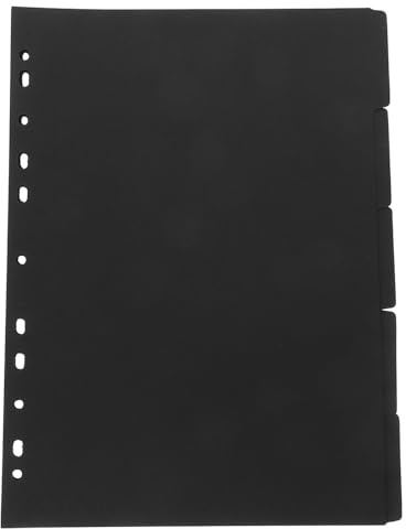 5 Feuilles Séparateurs D’index A4 à 6 Trous en Papier Noir