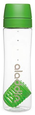 Aladdin Infuse Trinkflasche 0.7L Grün – Herausnehmbarer Einsatz - Doppelt Auslaufsicherer Deckel - Geruchs- und Fleckenfest - Wasserflasche BPA-Frei - Spülmaschinenfest
