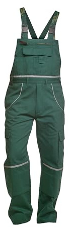 Charlie Barato Arbeitslatzhose Herren – Robuste Latzhose für Arbeit, Baustelle und Handwerk – Strapazierfähige Arbeitshose mit Hosenträgern (DE/NL/SE/PL, Numerisch, 54, Regular, Regular, Grün)