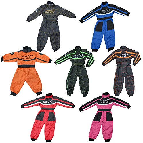 Wulfsport Children Kids Race MX Motocross Motorbike Suit Clothing Quad Bike - Black Green M(7-8Yrs)