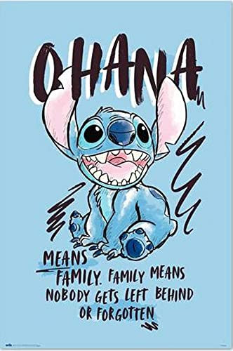 empireposter Stitch - Ohana - Disney Film Poster Plakat Druck - Größe 61x91,5 cm