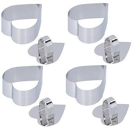 4 Stück Keksausstecher, Edelstahl Keksschneider Stempel Prägung Sandwichmesser Plätzchenmesser DIY Backen Kuchen Fondant Gebäck Backzubehör(#01)