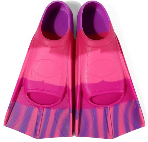 Azuunye Kids Swim Fins,Short Swimming Flippers,Swim Training Fins for Lap Swimming,for Children Girls Boys Beginners
