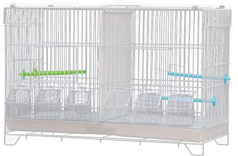 Voliera interna gabbia per uccelli esterni in metallo per pappagalli pappagalli fringuelli inseparabili canarini con rete divisoria, vassoio cassetto, gabbia per pappagallo, 60 x 26 x 39,5 cm