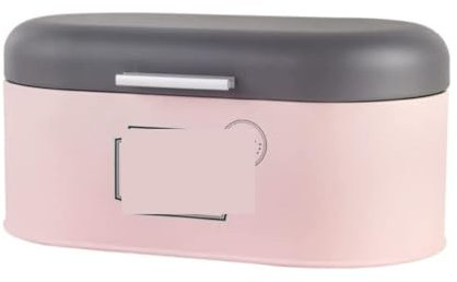 Brödlåda För Kök Brödkärl För Kök Brödlåda I Metall För Köksbänk Med Rulllock Brödförvaringsbehållarehållare Behållare För Brödförvaring(Pink)