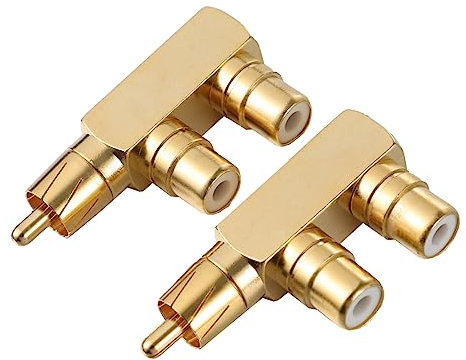DOITOOL 2pezzi Adattatore Splitter Jack Rca Gradi Connettore Audio Maschio-femmina in Placcato e Rame Per Connessioni Subwoofer