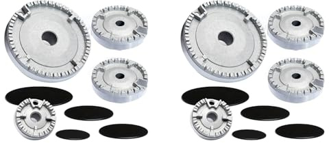 Dropfree 2X Cooker Hat Set Stove Lid Upgraded, Oven Gas Hob Burner Crown Flame Cap, Gas Burner Flame Cap