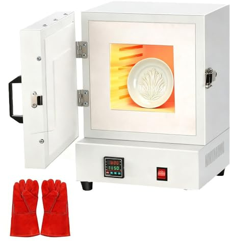 BEESOM Petits Fours à Poterie pour Usage Domestique 2000 W,Four à Moufle électrique 1150℃,Compact Et Portable,pour L'émaillage De Poterie,La Fonte De Métaux Et Les DIY