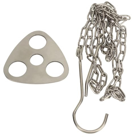 Dilwe Juego de Tabla de Trípode para Acampar, Parrilla Portátil de Acero Inoxidable con Cadena Ajustable y Bolsa de Almacenamiento, para Cocinar Al Aire, Olla Colgante