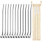 Bigxin 12pcs Pajitas de Metal Pajitas Reutilizable de Acero Inoxidable Cucharas de Paja con Cepillo de Limpieza y Bolsa, Pajitas para Bebida Cócteles
