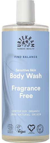 Urtekram Gel de Ducha sin perfume - Fragrance Free - Find Balance Natural, Ecológico y Vegano, 500ml