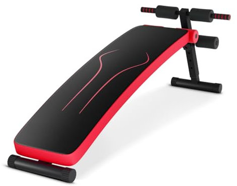 SPORFIT Sit Up Bench for Abs, Sit-up Bench for Ab Workout Equipment with 3 Adjustable Height Settings for Home Gym, Reverse Crunch Handle